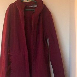 maroon red coat